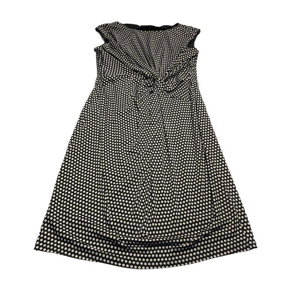 Black Label By Evan Picone Sheath Dress Girls 12 White Polka Dot Knotted Front - Picture 1 of 6
